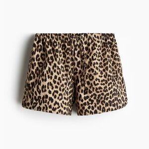 H&M Cotton Shorts With Drawstring 
Color: light beige / leopard print